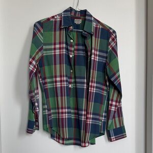 J. Crew Men's Plaid Shirt Madras Plaid Size XS